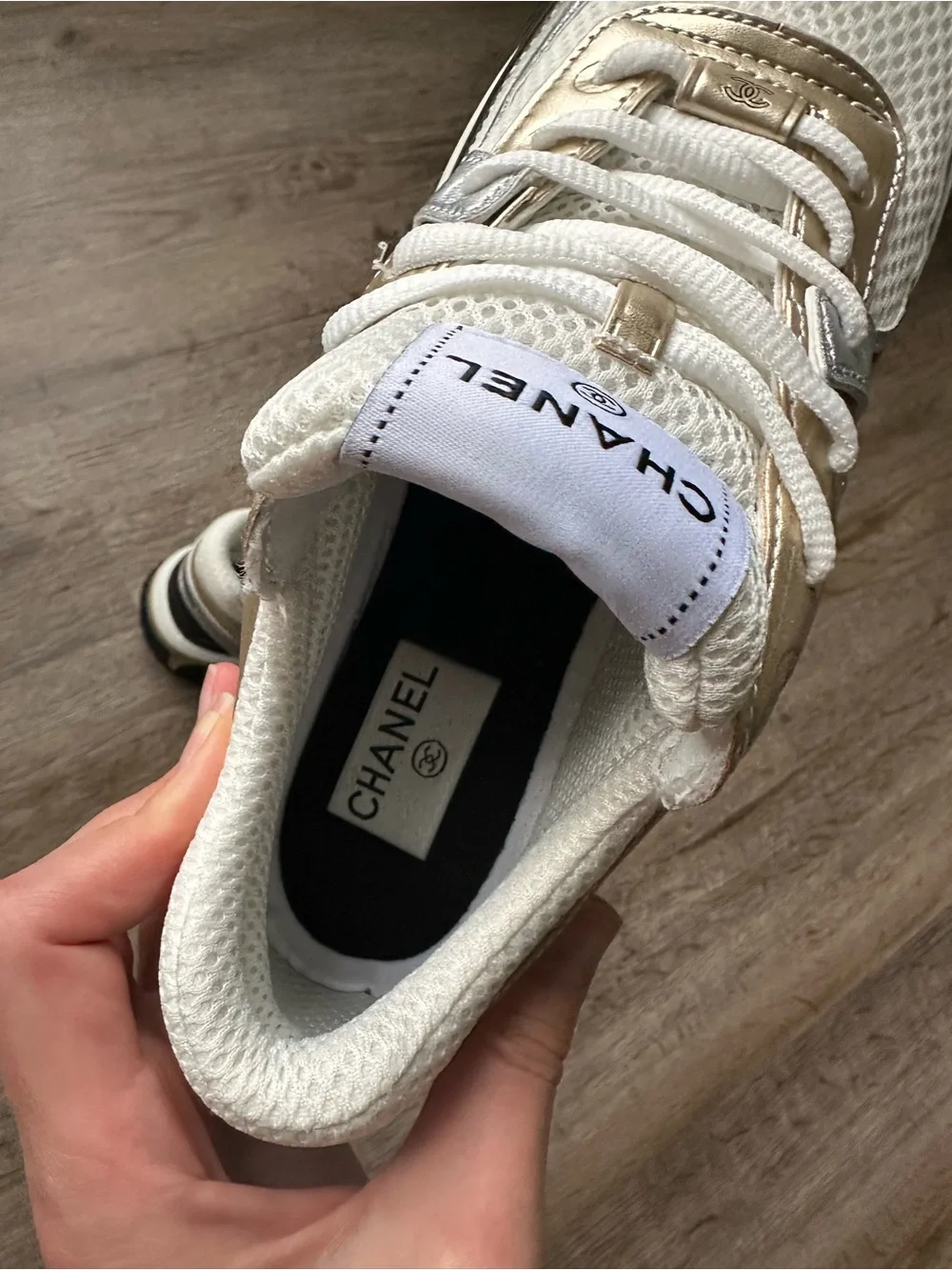 CHANEL Gold Sneakers - Picture 5 of 7
